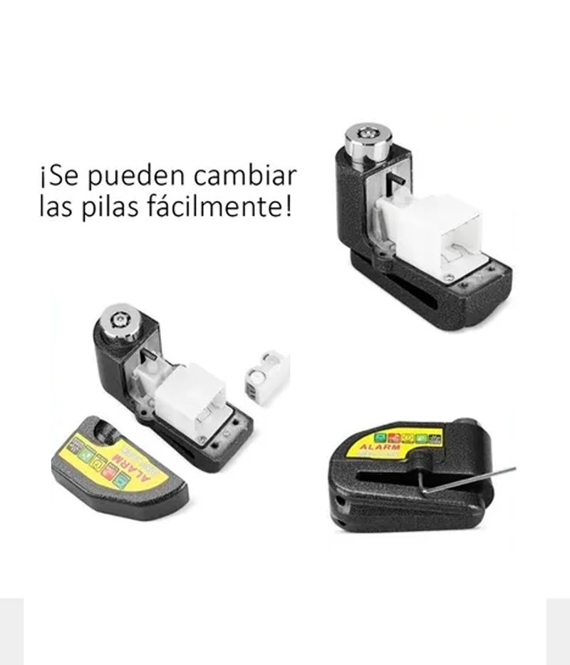 🔒Candado Freno De Disco De Acero Inoxidable Con Alarma Para Moto🚨