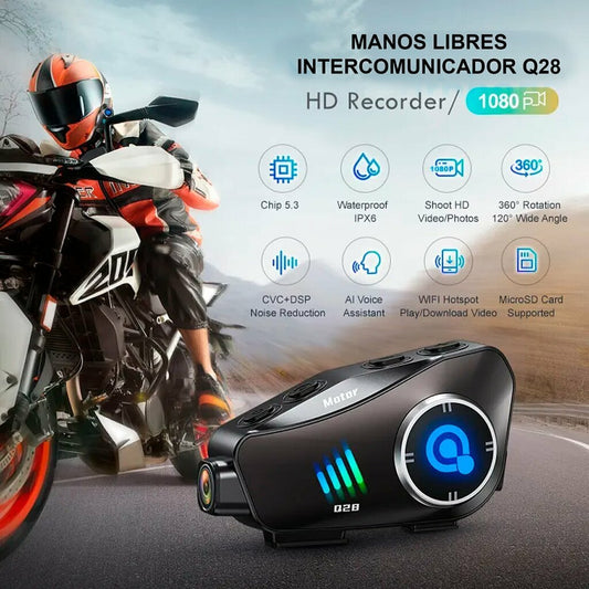 😍NUEVO🔥INTERCOMUNICADOR Q28 para casco📲