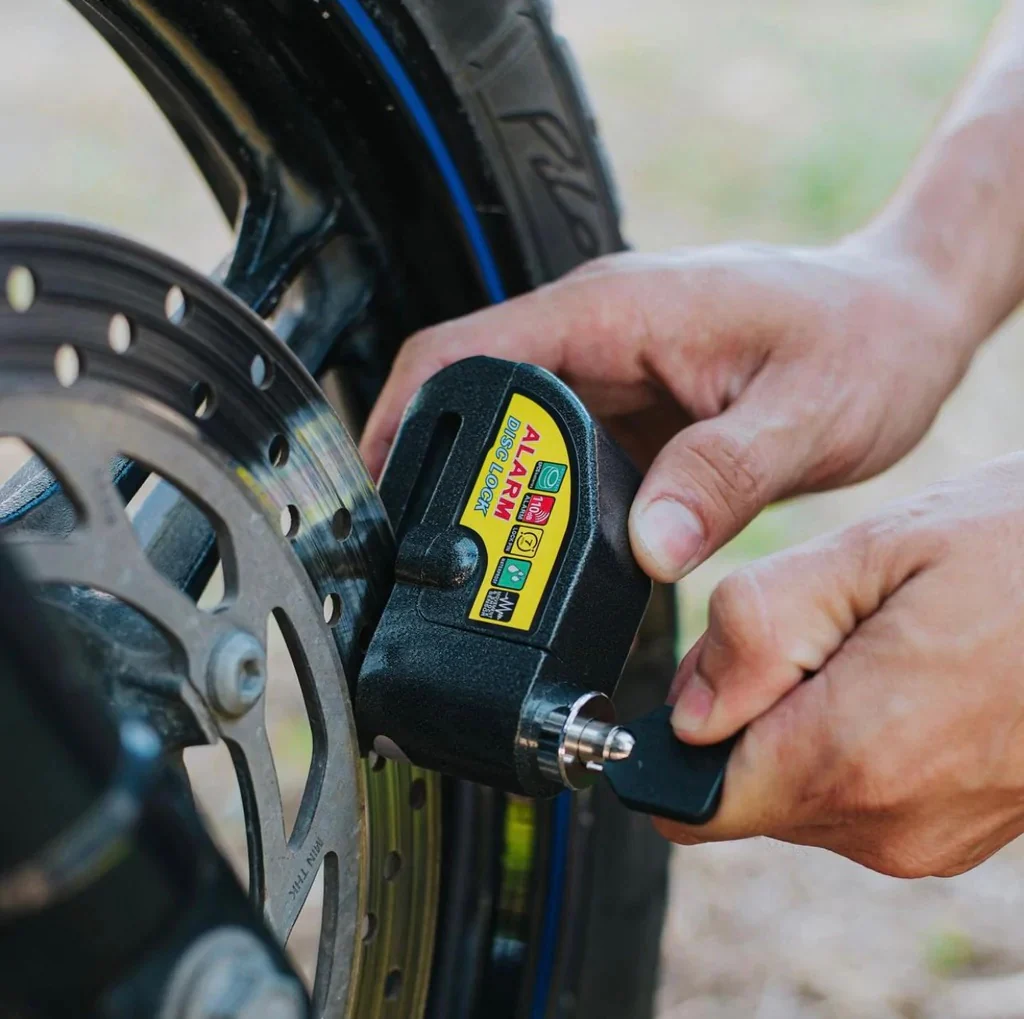 🔒Candado Freno De Disco De Acero Inoxidable Con Alarma Para Moto🚨