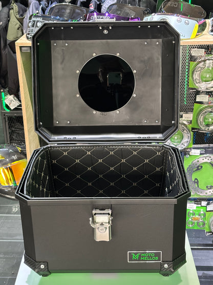 🔥🖤 Baúl 45L Moto Mellos Negro con Reflectivo 🔥 con envio gratis pago contraentrega 🎁+ Cúpula Transparente